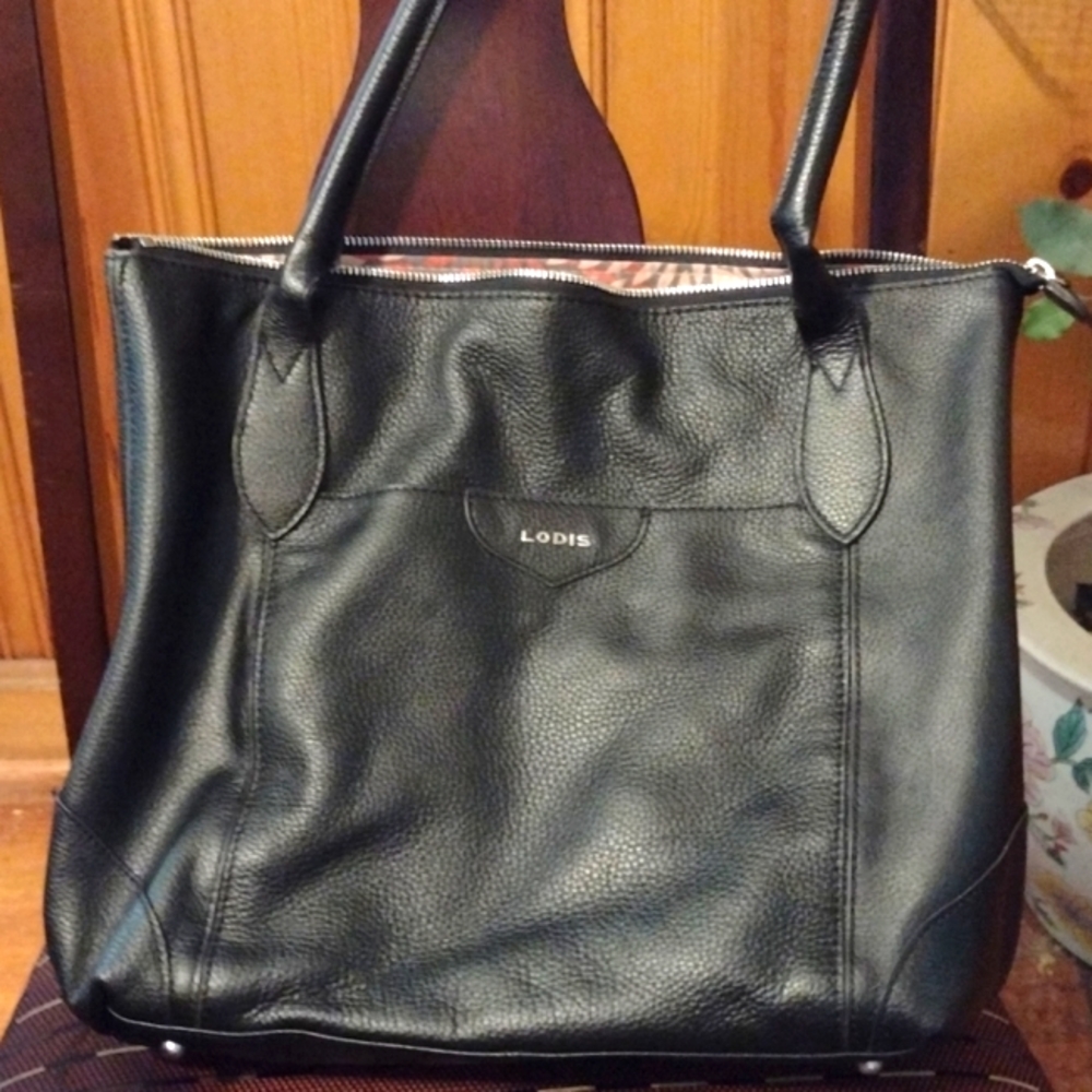 Large Lodis Leather Purse, EUC
